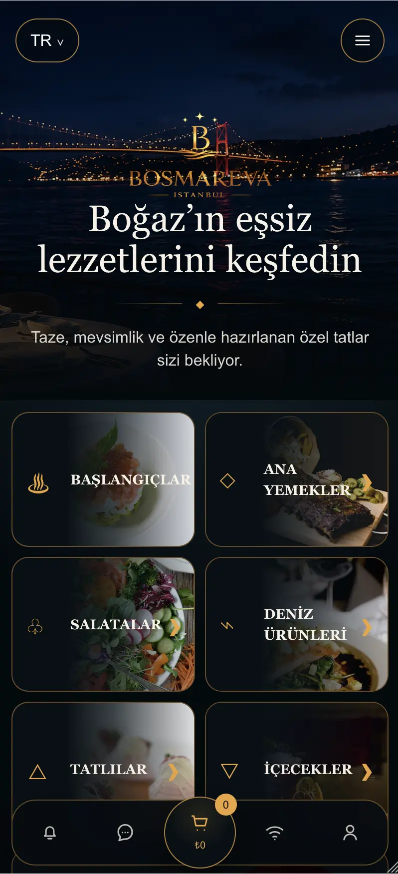 Bosmareva QR menü önizlemesi