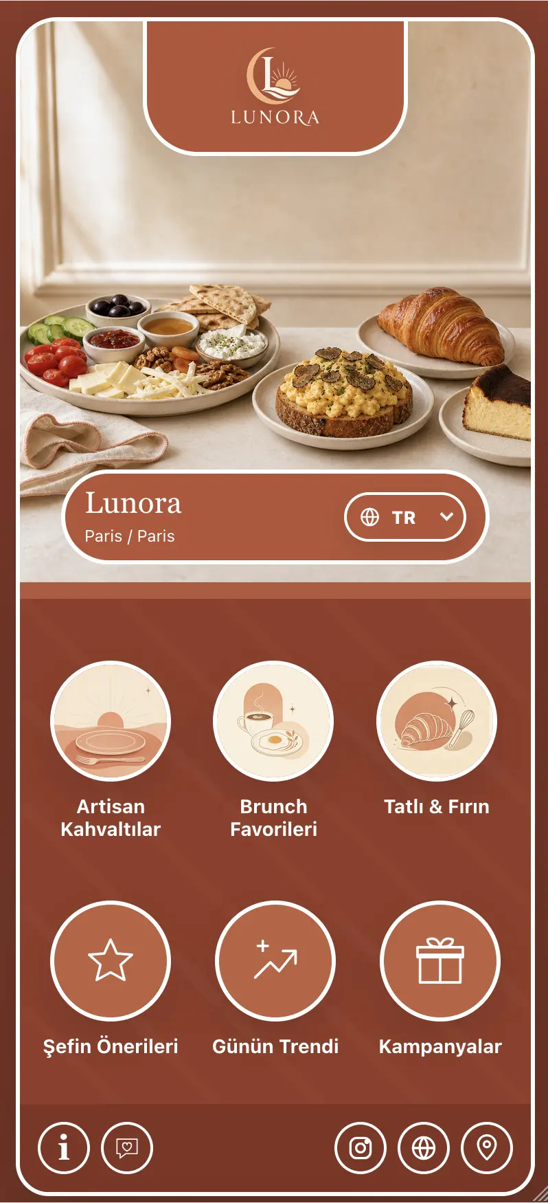 Lunora Breakfast & Brunch QR menü önizlemesi