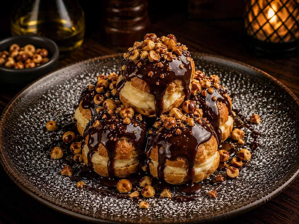 Karamelize Fındıklı Profiterol