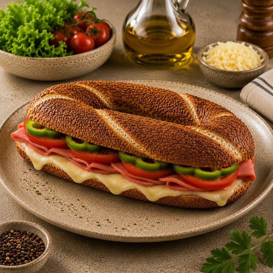 Kaşarlı Mix Simit Sandviç