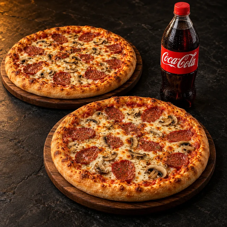 Meal 2 – 2 Medium Eko Pizzas + 1 L Cola